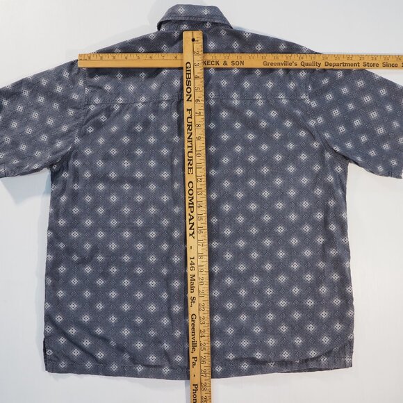 Cinch Shirt Mens Medium Gray Geometric Button Front Western Rancher Rodeo Cowboy - Picture 5 of 8